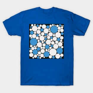 white and blue pop art polka dot pattern T-Shirt